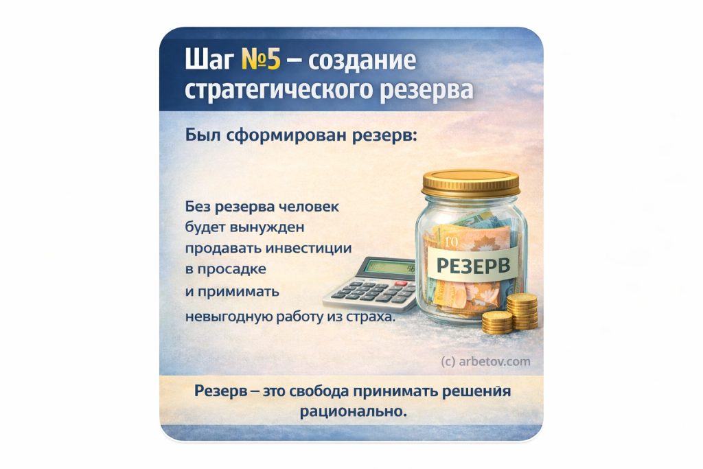 Шаг №5 — стратегический резерв и управление ликвидностью